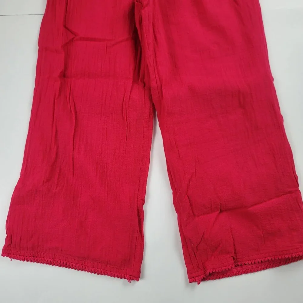 Polo Ralph Lauren Girls Gauze Pant Size 7 Wide Leg Pull On Summer